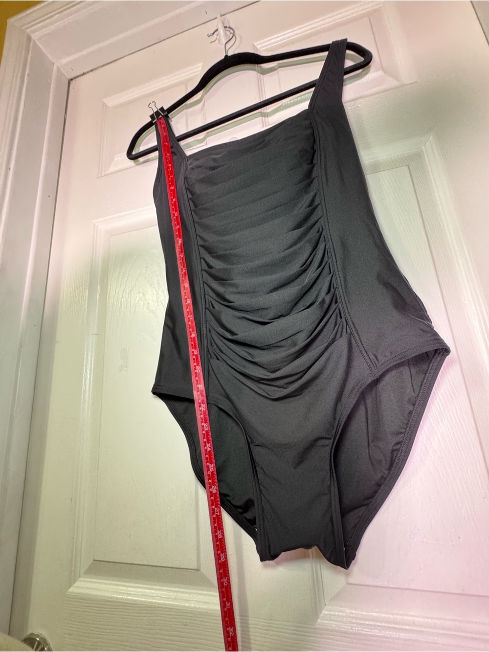 Calvin Klein Dark Black Pleated Front One-Piece Swimsuit - Picture 8 of 8
